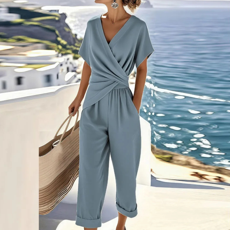 Women’s Elegant Wide-Leg Jumpsuit Blue