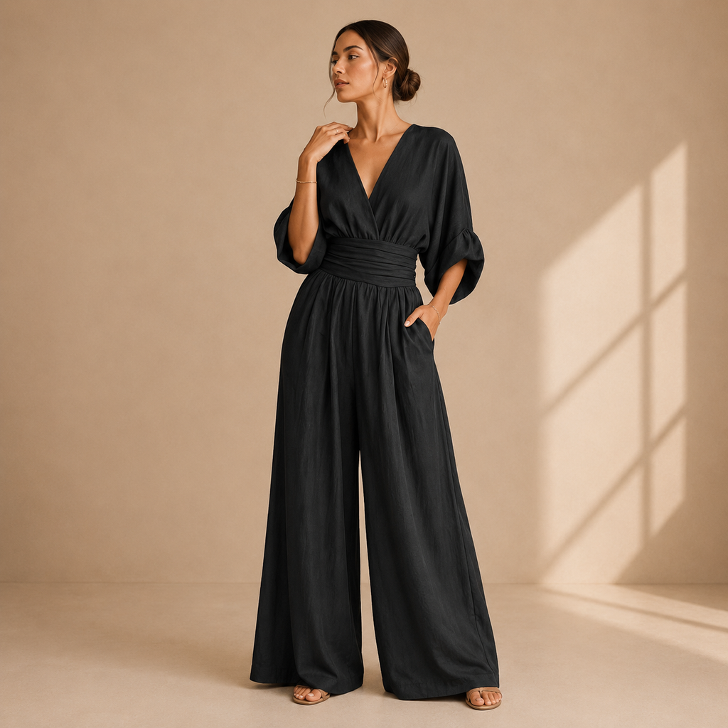 Women’s Relaxed Wide-Leg Jumpsuit Black