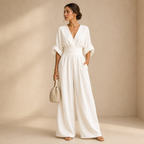 Women’s Relaxed Wide-Leg Jumpsuit White