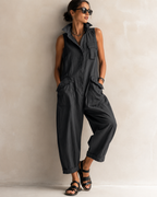 Women’s Casual Wide-Leg Jumpsuit Black