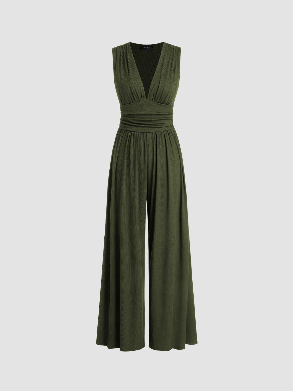 Women’s Elegant Wide-Leg Jumpsuit Army Green