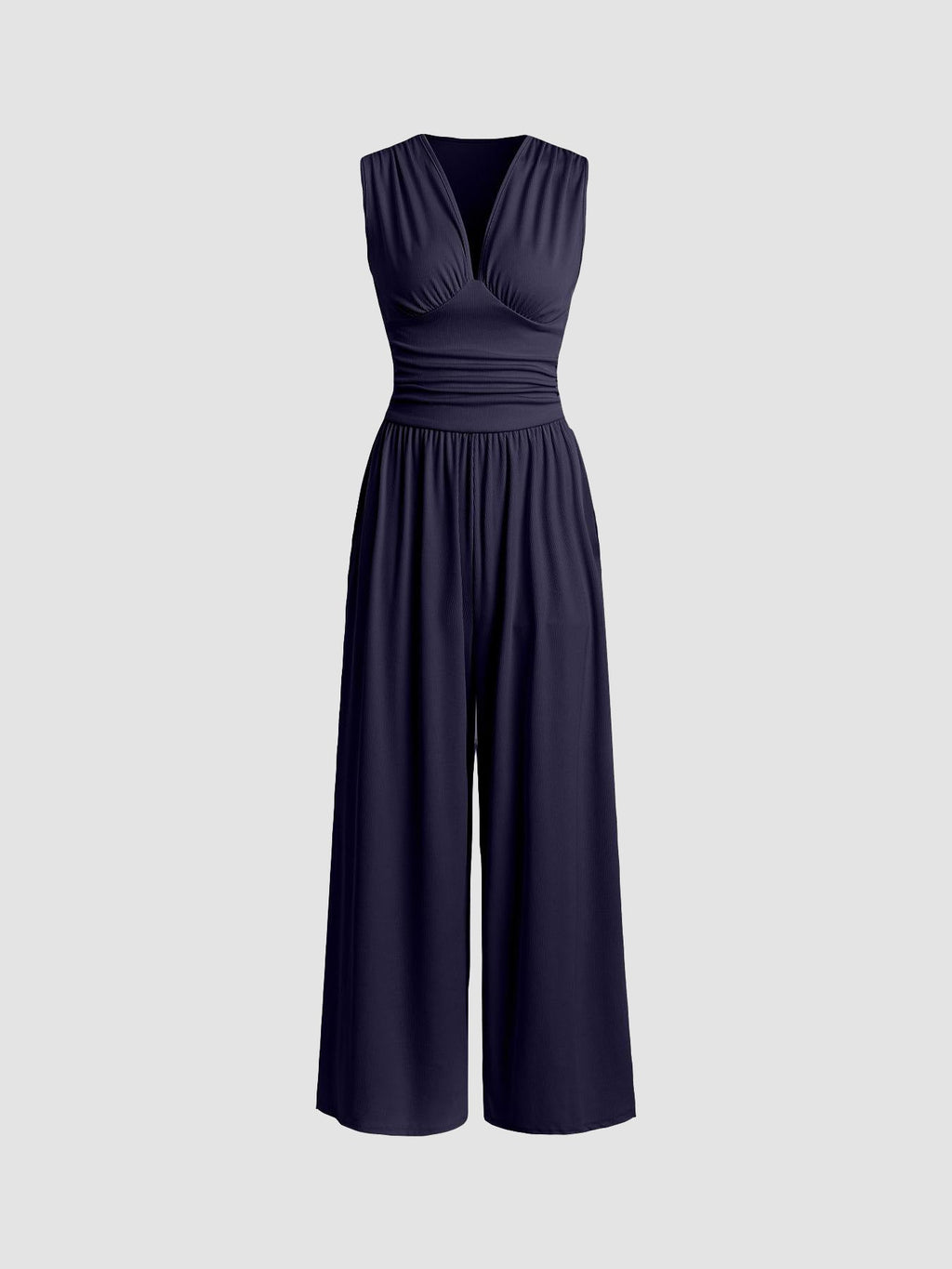 Women’s Elegant Wide-Leg Jumpsuit Navy Blue