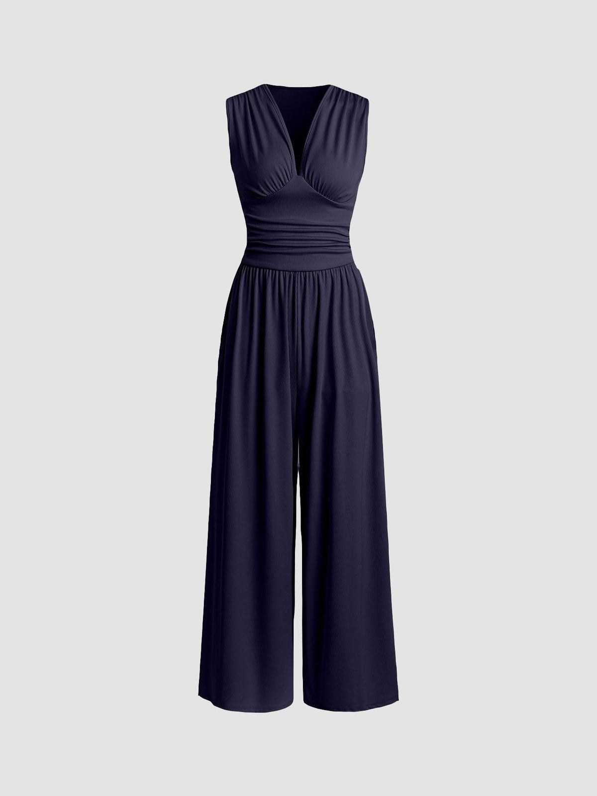 Women’s Elegant Wide-Leg Jumpsuit Navy Blue