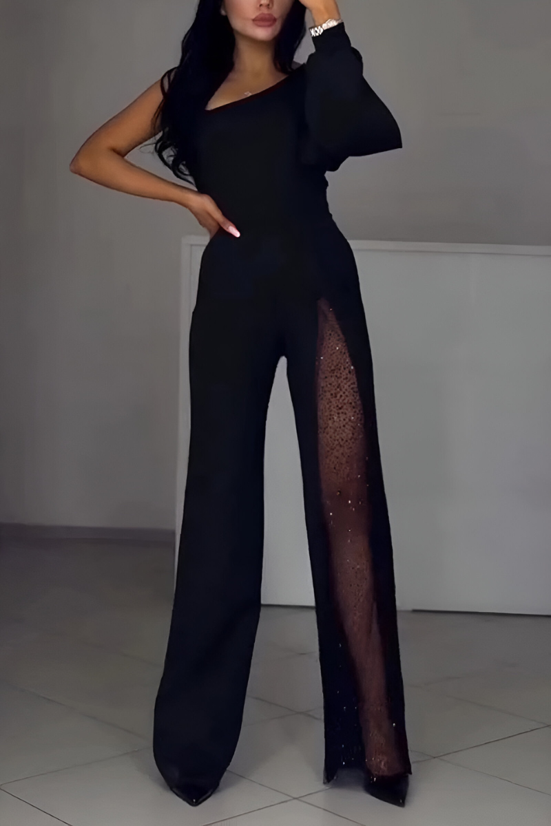 Women’s Modern Wide-Leg Jumpsuit Black