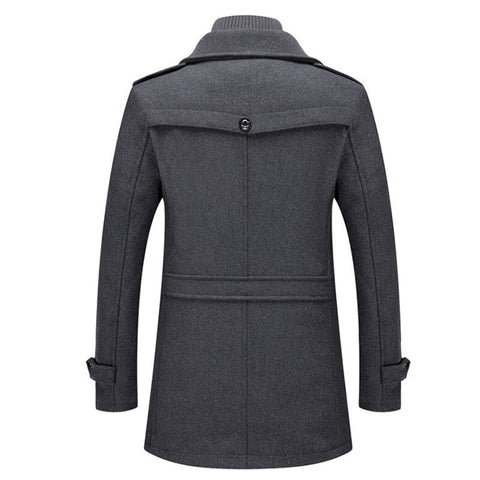 Men’s Elegant Winter Coat with Zip and Buttons