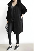 Women’s Elegant Autumn Windproof Raincoat Black
