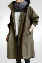 Women’s Elegant Autumn Windproof Raincoat Green