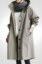 Women’s Elegant Autumn Windproof Raincoat Grey
