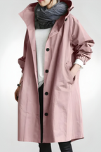 Women’s Elegant Autumn Windproof Raincoat Pink