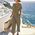 Women’s Casual Wide-Leg Jumpsuit Khaki